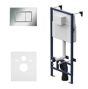Инсталляция с клавишей матовый хром